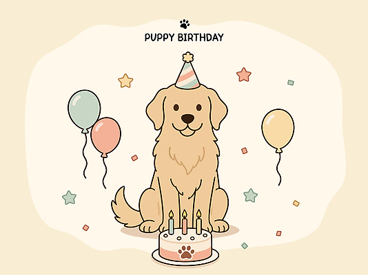 동물 모자 행복 일러스트 장식 반려동물 파티 귀여움 케이크 축하 생일 강아지 생일축하 풍선 국내일러스트 AI파일 잡화 기념일 감정 컨셉 디저트 이벤트 개 파일형식 벡터 음식 포유류