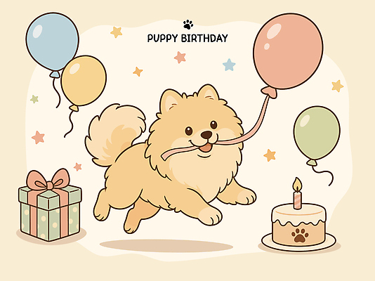 행복 일러스트 선물 반려동물 장난감 달리기 파티 귀여움 케이크 축하 생일 강아지 즐거움 생일축하 풍선 놀기 국내일러스트 AI파일 동물 기념일 감정 컨셉 모션 디저트 이벤트 개 파일형식 벡터 음식 포유류