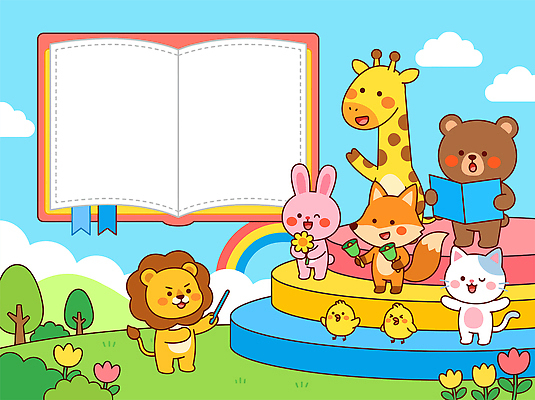 동물 연주 일러스트 곰 하늘 병아리 이야기 책 친구 고양이 토끼 그룹 사자 기린 악보 즐거움 여우 음악회 지휘 국내일러스트 AI파일 감정 음악 포유류 관계 조류 반려동물 공연 파일형식 벡터 문화예술 이벤트