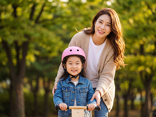 JPG 나무 편집이미지 공원 어린이 가족 놀이 엄마 웃음 부모 안전모 외출 의료성형뷰티 편집실사 AI인물포토 AI콘텐츠 식물 공공시설 관계 표정 사람 헬멧 안전장비 CG 파일형식 AI포토 안전 장비 보호장비 시설