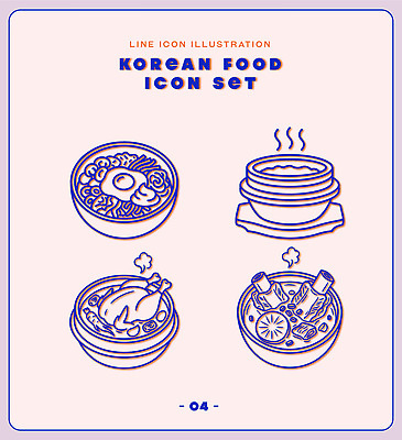 전통 그릇 한식 음식 라인일러스트 일러스트 한국 요리 식사 솥 비빔밥 삼계탕 돌솥 갈비탕 국내일러스트 AI파일 식기 아시아 주방용품 탕 보양식 파일형식 벡터 나라 생활용품 몸보신 오브젝트 보신