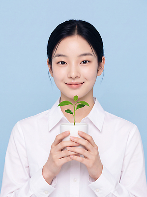 JPG 식물 편집이미지 여자 화분 실내 자산관리 의료성형뷰티 편집실사 AI인물포토 AI콘텐츠 사람 내부 경제 CG 파일형식 AI포토