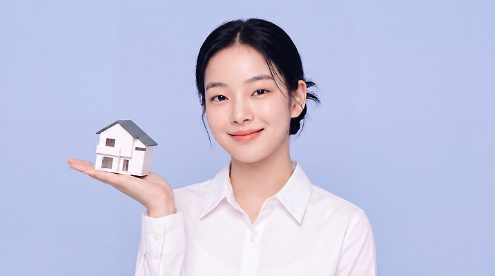 JPG 모델 편집이미지 여자 셔츠 주택 미소 앞모습 모형 구조물 자산관리 의료성형뷰티 편집실사 AI인물포토 AI콘텐츠 건축 뷰포인트 상의 표정 사람 건물 경제 CG 파일형식 AI포토 건축물 옷
