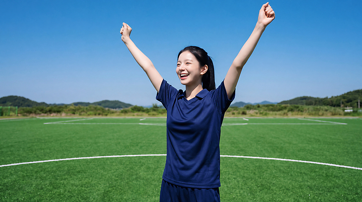 JPG 편집이미지 여자 스포츠 축구공 필드 하늘 웃음 잔디 여름 운동 축구 기쁨 우승 축구장 올리기 팔 의료성형뷰티 편집실사 AI인물포토 AI콘텐츠 풋살 식물 계절 감정 공 축구용품 스포츠시설 모션 표정 건강 사람 신체부위 구기 최고 CG 파일형식 AI포토 스포츠용품 시설 오브젝트