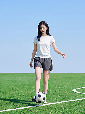 JPG 편집이미지 여자 스포츠 티셔츠 축구공 하늘 운동선수 경기 잔디 운동 축구 운동장 축구장 연습 의료성형뷰티 편집실사 AI인물포토 AI콘텐츠 풋살 식물 셔츠 공 축구용품 스포츠시설 건강 사람 구기 공간 CG 파일형식 AI포토 스포츠용품 상의 시설 옷 오브젝트