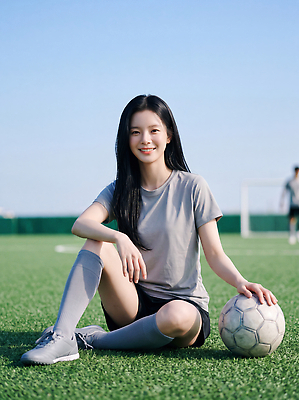 JPG 편집이미지 여자 스포츠 축구공 공 하늘 앉기 잔디 운동복 운동 축구 운동장 축구장 친목 소셜 의료성형뷰티 편집실사 AI인물포토 AI콘텐츠 풋살 식물 옷 축구용품 스포츠시설 모션 건강 사람 구기 공간 CG 파일형식 AI포토 스포츠용품 시설 오브젝트