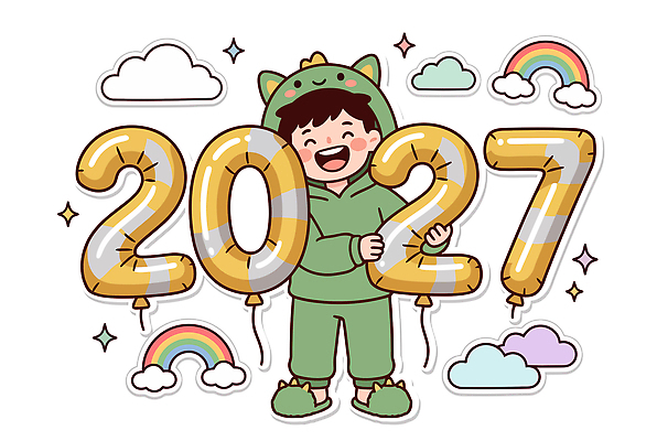 기념일 어린이 무지개 일러스트 이벤트 장식 파티 귀여움 축하 풍선 2027년 국내일러스트 AI파일 자연요소 컨셉 사람 연도 파일형식 벡터