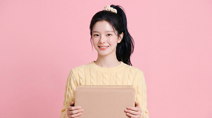 JPG 편집이미지 여자 패션 행복 분홍색 포즈 미소 일상 상자 노란색 콘텐츠 의료성형뷰티 스타일 편집실사 AI인물포토 AI콘텐츠 감정 컬러 표정 사람 라이프 CG 파일형식 AI포토 생활