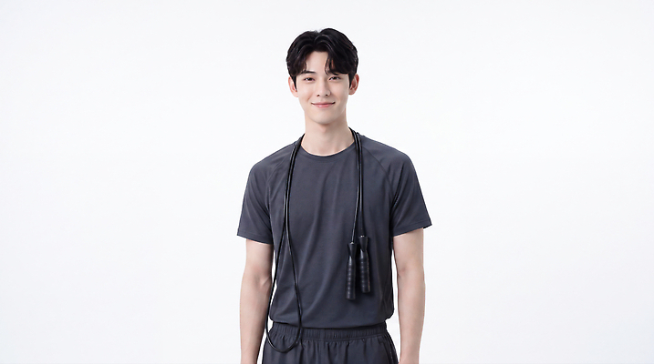 JPG 편집이미지 남자 스포츠 운동선수 실내 건강 운동복 운동 운동기구 헬스 스트레칭 힘 준비 줄넘기 의료성형뷰티 편집실사 AI인물포토 AI콘텐츠 옷 사람 내부 CG 파일형식 AI포토