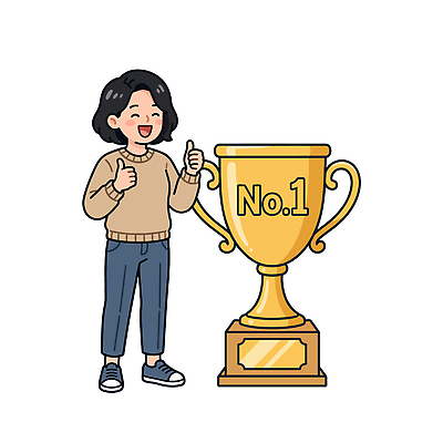 상징 포즈 일러스트 성공 웃음 사람 경쟁 기쁨 엄지손가락 금색 축하 우승 상 트로피 승진 인기 자랑 국내일러스트 AI파일 감정 컬러 컨셉 손가락 표정 최고 상패 파일형식 벡터 손 신체부위