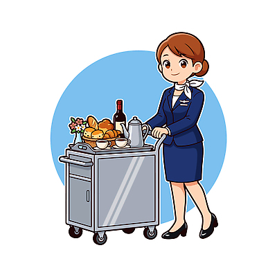 꽃 음료 음식 여행 유니폼 일러스트 이벤트 카트 비행 공항 승무원 고객 서비스 승객 기내 기내식 항공사 국내일러스트 AI파일 식물 직업 옷 산업 교통시설 공공장소 파일형식 벡터 교통 장소 시설