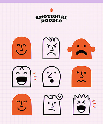 디자인 감정 얼굴 패턴 일러스트 미술 웃음 놀람 기쁨 슬픔 분노 그림 방문 창작 단순 국내일러스트 AI파일 무늬 문화예술 표정 신체부위 파일형식 벡터 사람