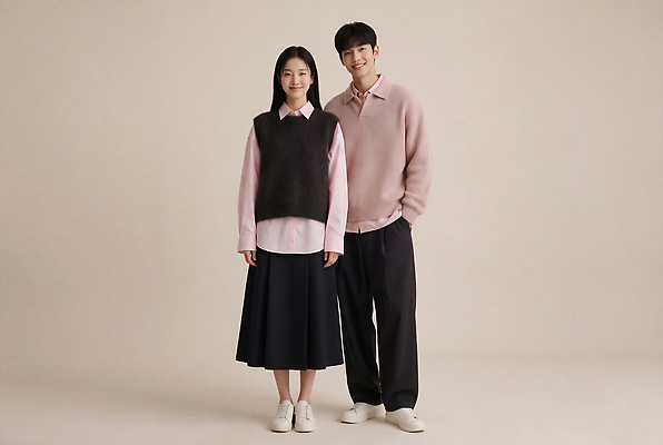 JPG 모델 편집이미지 커플 여자 패션 남자 데이트 바지 미소 캐주얼 치마 스웨터 블라우스 의료성형뷰티 스타일 편집실사 AI인물포토 AI콘텐츠 옷 상의 관계 하의 표정 사람 CG 파일형식 AI포토