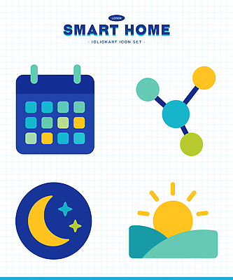 디자인 일러스트 기술 세트 일출 달 구출 계획 스마트 원자 기능 소프트웨어 스마트홈 국내일러스트 AI파일 자연요소 컨셉 노을 파일형식 벡터 AI_인공지능