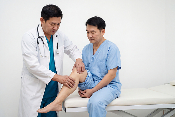 JPG 편집이미지 여자 남자 의학 건강 병원 치료 진료 환자 의료진 의사 다리 검사 상담 증상 의료성형뷰티 도수치료 편집실사 AI인물포토 AI콘텐츠 직업 사람 CG 파일형식 AI포토