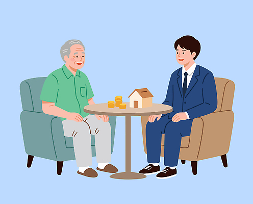 노년 돈 일러스트 탁자 이야기 대화 청년 생활 사무실 만남 정보 도움 편안함 상담 노후대책 노후자금 지원 국내일러스트 AI파일 가구 컨셉 비즈니스 말하기 성인 노후 감각 재산 파일형식 벡터 생활용품 모션 사람 금융 경제 오브젝트
