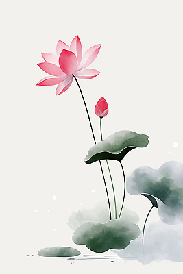 JPG 식물 꽃 일러스트 자연 한국 연꽃 미술 환경 연못 물가 수중식물 연잎 그림 봉오리 국내일러스트 AI일러스트 AI콘텐츠 아시아 잎 문화예술 풍경 생태계 파일형식 나라