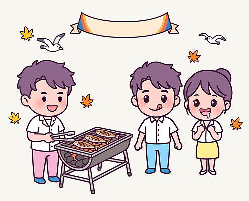 여자 남자 음식 일러스트 갈매기 요리 웃음 친구 파티 모임 가을 그릴 바비큐 즐거움 생선구이 전어 국내일러스트 AI파일 계절 감정 관계 조류 주방용품 표정 어류 사람 이벤트 구이 생선요리 파일형식 벡터 동물 생활용품 수중동물 오브젝트