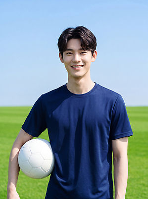 JPG 편집이미지 남자 스포츠 축구공 축구선수 웃음 잔디 청년 야외 운동복 운동 축구 준비 의료성형뷰티 편집실사 AI인물포토 식물 옷 공 축구용품 운동선수 표정 건강 사람 성인 구기 CG 파일형식 AI포토 스포츠용품 AI콘텐츠 오브젝트