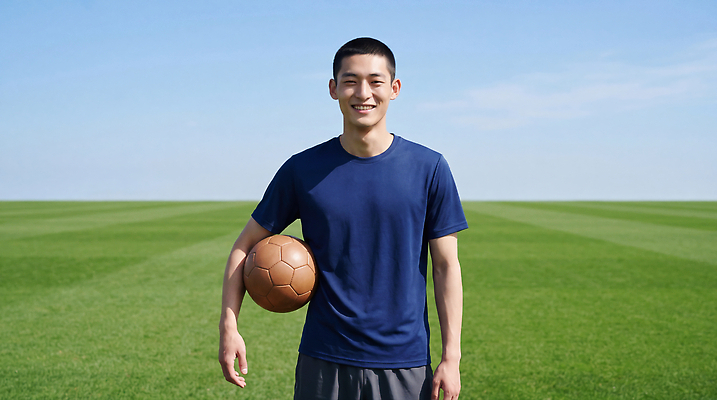 JPG 편집이미지 남자 스포츠 축구공 축구선수 운동선수 미소 여름 운동 축구 즐거움 의료성형뷰티 편집실사 AI인물포토 계절 감정 공 축구용품 표정 건강 사람 구기 CG 파일형식 AI포토 스포츠용품 AI콘텐츠 오브젝트