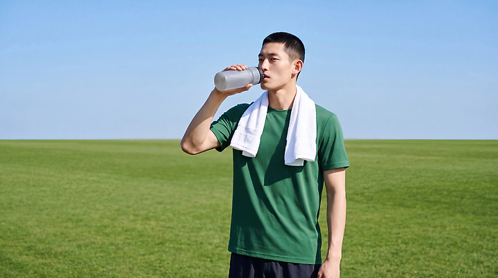 JPG 편집이미지 남자 스포츠 축구선수 건강 잔디 물 운동복 수건 운동 헬스 물병 땀 수분섭취 의료성형뷰티 편집실사 AI인물포토 자연요소 식물 옷 운동선수 사람 위생용품 축구 물통 CG 파일형식 AI포토 생활용품 구기 AI콘텐츠 오브젝트