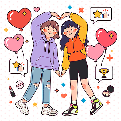 손 옷 여자 패션 스포츠 포즈 일러스트 발 사랑 소녀 장식 친구 뷰티 하트 리뷰 국내일러스트 AI파일 모양 감정 어린이 관계 사람 신체부위 파일형식 벡터