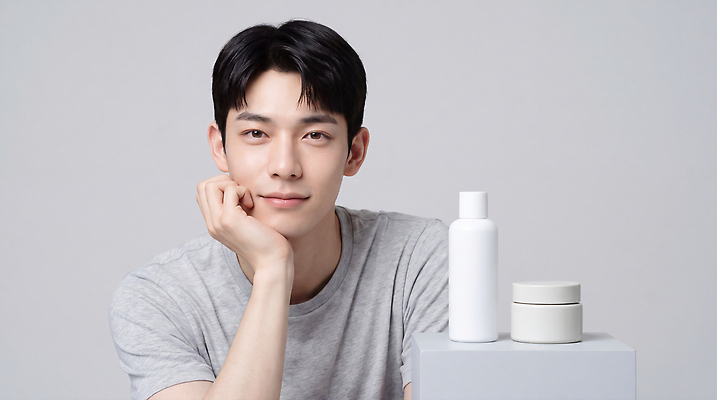 JPG 모델 편집이미지 손 남자 얼굴 포즈 티셔츠 선반 생활 뷰티 화장품 상품 피부관리 스킨케어 의료성형뷰티 편집실사 AI인물포토 가구 셔츠 사람 신체부위 CG 파일형식 AI포토 생활용품 상의 AI콘텐츠 옷 오브젝트