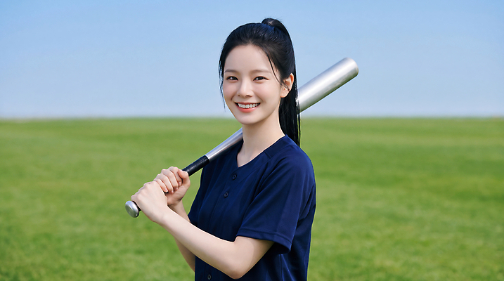 JPG 편집이미지 여자 스포츠 유니폼 하늘 미소 잔디 여름 운동 야구 야구방망이 방망이 즐거움 소프트볼 의료성형뷰티 편집실사 AI인물포토 식물 옷 계절 감정 표정 건강 사람 구기 야구용품 CG 파일형식 AI포토 스포츠용품 AI콘텐츠 오브젝트