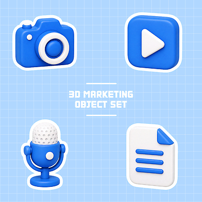 PSD 편집이미지 디자인 백그라운드 파란색 세트 3D 카메라 마이크 오브젝트 모던 문서 이미지 재생 마케팅 편집3D 컬러 음향기기 전자제품 디지털합성 파일형식