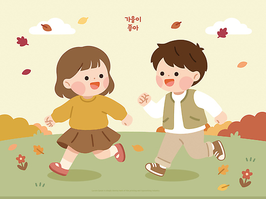 나무 공원 꽃 어린이 일러스트 자연 놀이 나뭇잎 웃음 야외 친구 달리기 운동 가을 즐거움 주말 국내일러스트 AI파일 식물 계절 공공시설 감정 잎 관계 모션 표정 건강 사람 생태계 파일형식 벡터 시설