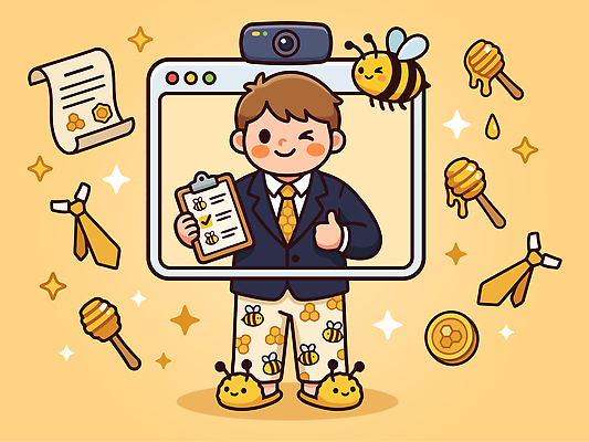 동물 캐릭터 포즈 일러스트 비즈니스 웃음 일상 컴퓨터 노란색 귀여움 작업 벌 문서 팬시 등장 국내일러스트 AI파일 컬러 곤충 컨셉 표정 라이프 전자제품 파일형식 벡터 생활