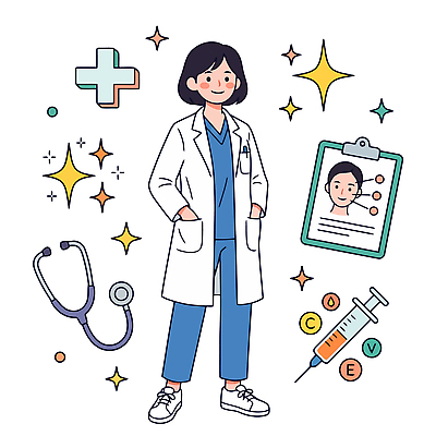 일러스트 의학 청진기 건강 병원 주사기 치료 약 진료 환자 의사 간호 검사 상담 예방 소독 예방접종 증상 국내일러스트 AI파일 의료기기 의료진 접종 파일형식 벡터 직업