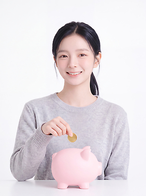 JPG 편집이미지 행복 분홍색 돈 탁자 미래 미소 금융 경제 동전 저축 저금통 계획 재정 의료성형뷰티 편집실사 AI인물포토 감정 컬러 가구 컨셉 표정 재산 CG 파일형식 AI포토 생활용품 AI콘텐츠 오브젝트