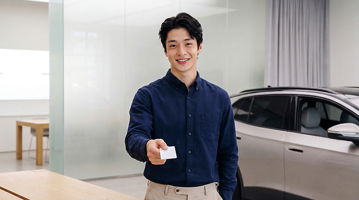 JPG 편집이미지 남자 비즈니스 자동차 영업 미소 기쁨 서비스 영업사원 의료성형뷰티 편집실사 AI인물포토 감정 육상교통 표정 사람 직장인 CG 파일형식 AI포토 직업 교통수단 AI콘텐츠 교통