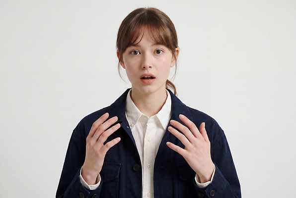JPG 편집이미지 여자 포즈 셔츠 놀람 재킷 의료성형뷰티 편집실사 AI인물포토 AI콘텐츠 감정 상의 표정 사람 외투 CG 파일형식 AI포토 옷