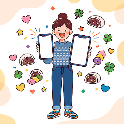 JPG 학생 별 일러스트 청소년 사람 스마트폰 수능 하트 클로버 합격 찹쌀떡 국내일러스트 자연요소 모양 떡 핸드폰 스마트기기 시험 파일형식 교육 전자제품