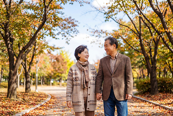 JPG 나무 편집이미지 커플 공원 노년 행복 여유 자연 웃음 풍경 걷기 손잡기 노부부 가을 의료성형뷰티 편집실사 AI인물포토 AI콘텐츠 식물 부부 계절 공공시설 감정 관계 모션 표정 성인 CG 생태계 파일형식 AI포토 사람 시설