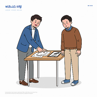 남자 일러스트 비즈니스 탁자 회의 대화 협상 설명 만남 정보 업무 계획 분석 문서 전략 국내일러스트 AI파일 가구 컨셉 모션 말하기 사람 작업 파일형식 벡터 생활용품 오브젝트