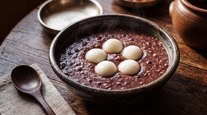 JPG 편집이미지 전통 한식 떡 수저 요리 식사 전통음식 맛 새알심 집밥 팥죽 한그릇 편집실사 AI포토 AI콘텐츠 1 식기 음식 컨셉 CG 죽 파일형식