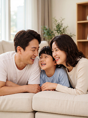 JPG 편집이미지 여자 남자 행복 어린이 가족 대화 웃음 일상 부모 소파 자녀 의료성형뷰티 편집실사 AI인물포토 감정 의자 관계 표정 말하기 사람 라이프 CG 파일형식 AI포토 가구 모션 생활 AI콘텐츠 생활용품 오브젝트