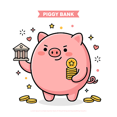 캐릭터 디자인 별 일러스트 장식 금융 경제 귀여움 동전 저축 돼지저금통 저금통 하트 은행 국내일러스트 AI파일 자연요소 모양 컨셉 돈 파일형식 벡터 재산