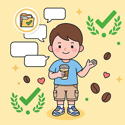 손 디자인 남자 커피 말풍선 일러스트 협력 웃음 사람 컵 원두 심볼 체크 소통 좋음 국내일러스트 AI파일 식기 음료 컨셉 표정 신체부위 파일형식 벡터