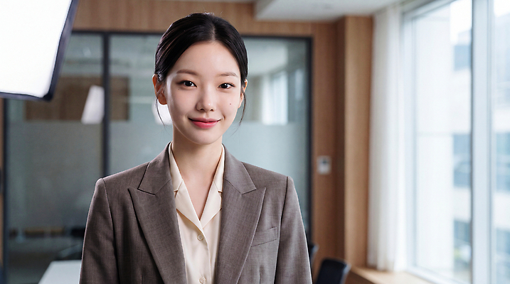 JPG 편집이미지 여자 비즈니스 창문 직장 웃음 정장 사무실 회색 책상 변호사 전문 의료성형뷰티 편집실사 AI인물포토 직업 옷 컬러 가구 회사 표정 사람 CG 파일형식 AI포토 생활용품 AI콘텐츠 오브젝트