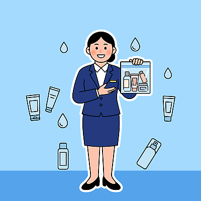 여자 포즈 일러스트 포장 안내 화장품 알림 서비스 안전수칙 기내 아이템 수하물 지퍼백 국내일러스트 AI파일 안전 사람 뷰티 패키지 공공장소 파일형식 벡터 장소
