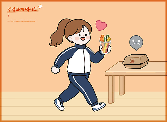 여자 감정 음식 다이어트 채소 일러스트 탁자 패스트푸드 건강 일상 생활 운동복 상자 걷기 선택 국내일러스트 AI파일 옷 가구 컨셉 모션 사람 라이프 인스턴트 파일형식 벡터 생활용품 오브젝트