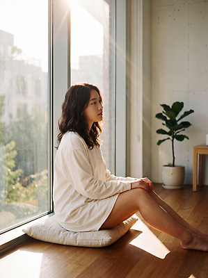 JPG 식물 편집이미지 여자 여유 거실 아침 집안 앉기 일상 여름 인테리어 햇빛 편안함 창가 즐거움 사색 의료성형뷰티 편집실사 AI인물포토 주간 디자인 계절 감정 생각 창문 모션 실내 사람 라이프 빛 감각 CG 파일형식 AI포토 자연요소 내부 생활 AI콘텐츠