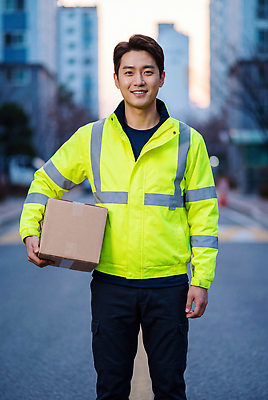 JPG 편집이미지 직업 남자 거리 사람 건물 상자 작업 도심 택배기사 배송 서비스 택배 의료성형뷰티 편집실사 AI인물포토 건축물 운송업 도시 배달원 CG 파일형식 AI포토 건축 산업 AI콘텐츠