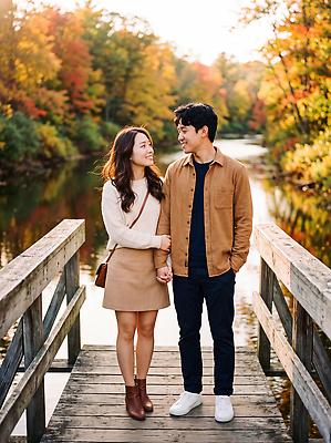 JPG 나무 편집이미지 커플 여자 남자 단풍 데이트 자연 사랑 풍경 손잡기 가을 다리 의료성형뷰티 편집실사 AI인물포토 AI콘텐츠 식물 계절 감정 잎 관계 모션 사람 CG 생태계 파일형식 AI포토