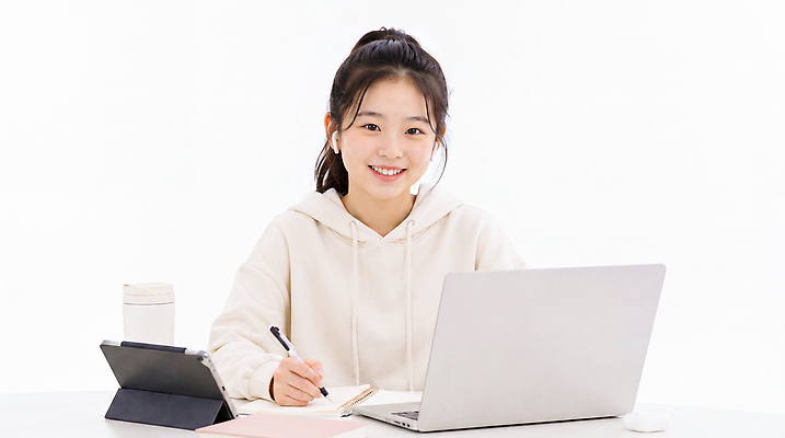 JPG 편집이미지 학생 여자 노트북 전자제품 학습 컴퓨터 사무실 디지털 스크린 기록 메모지 작업 집중 의료성형뷰티 편집실사 AI인물포토 교육 컨셉 비즈니스 사람 사무용품 CG 파일형식 AI포토 문구용품 AI콘텐츠 오브젝트