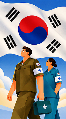 직업 상징 하늘 한국 군인 간호사 의사 국기 태극기 군복 국군의날 모션그래픽 MP4 아시아 유니폼 의료진 동영상 국군 파일형식 법정기념일 옷 기념일 나라 의학 이벤트